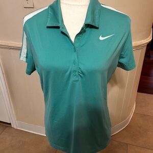 Nike Golf TCU Horned Frogs Aqua Dri-Fit Polo “The Frog” Hem EUC Large